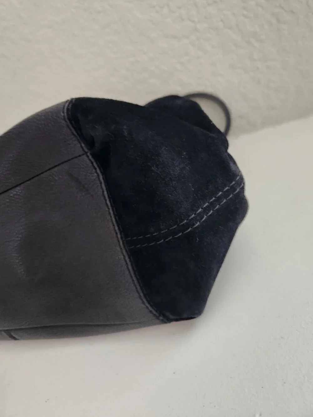 Euc Coach Lexy Black Suede & Leather Shoulder Bag